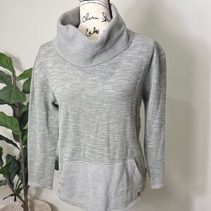 BURTON Cowl Neck Gray Sweater Front Pocket SZ S Fall Outdoors Cabin Cozy